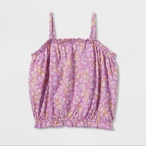 NWT* GIRLS FLORAL SMOCKED WOVEN TOP- Art Class Purple M (7/8)
